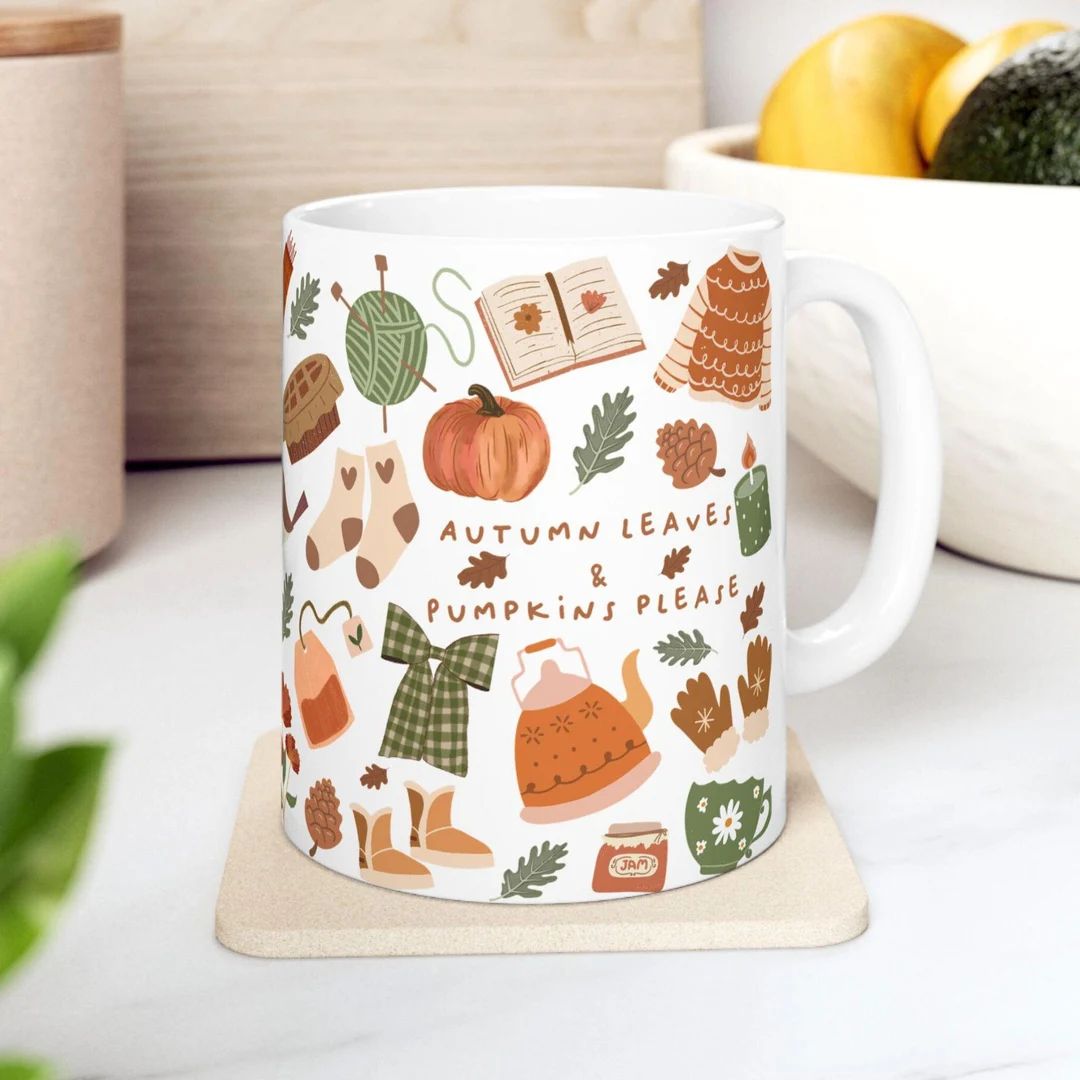 Fall Mug, Cozy Season Mug, Halloween Mug, Christmas Mug, Boho Mug, Mindfulness Mug, Happy Mug, Mu... | Etsy (US)