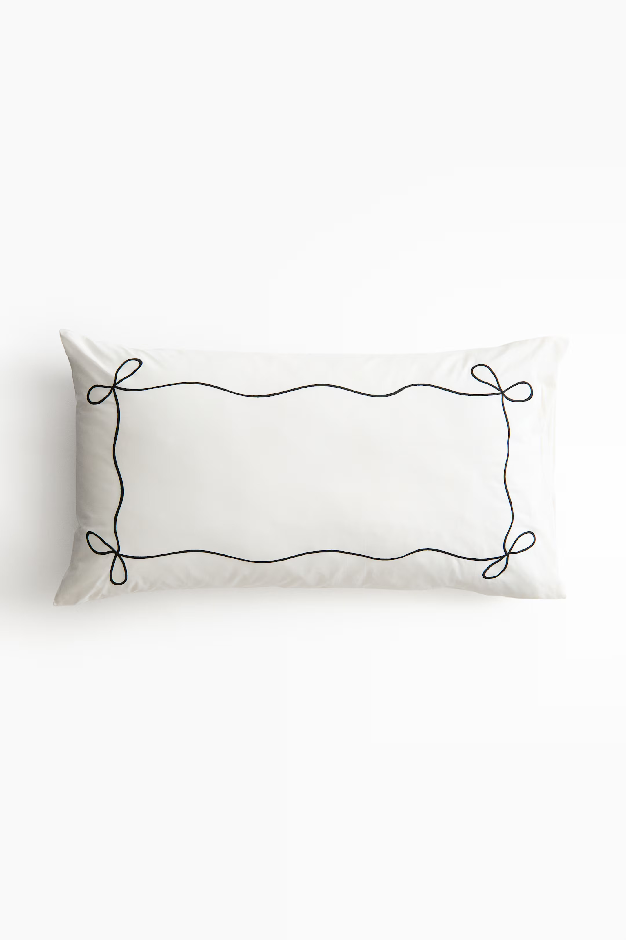 Embroidered Cotton Percale Pillowcase | H&M (US + CA)