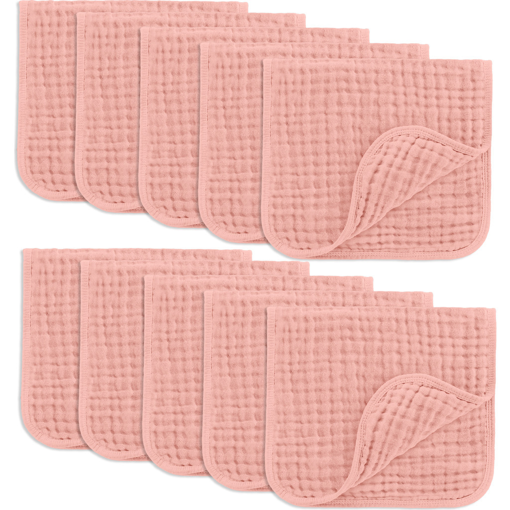 Comfy Cubs Muslin Burp Cloths - Pack of 10 in Bold Blush at Nordstrom | Nordstrom