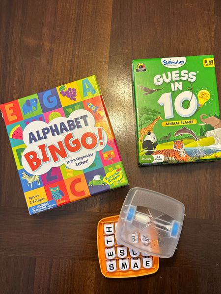 Family game night
Games for kids
Board games
Alphabet bingo
Guess in 10
Boggle
Word games
Preschool games
Elementary games
Educational games
Family games
Children games 
Word games


#LTKfamily #LTKFind #LTKunder50
