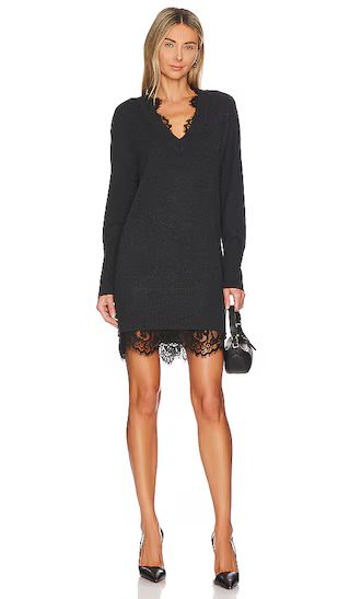 Amiri Lace Dress in Dark Charcoal Melange With Black Lace | Revolve Clothing (Global)