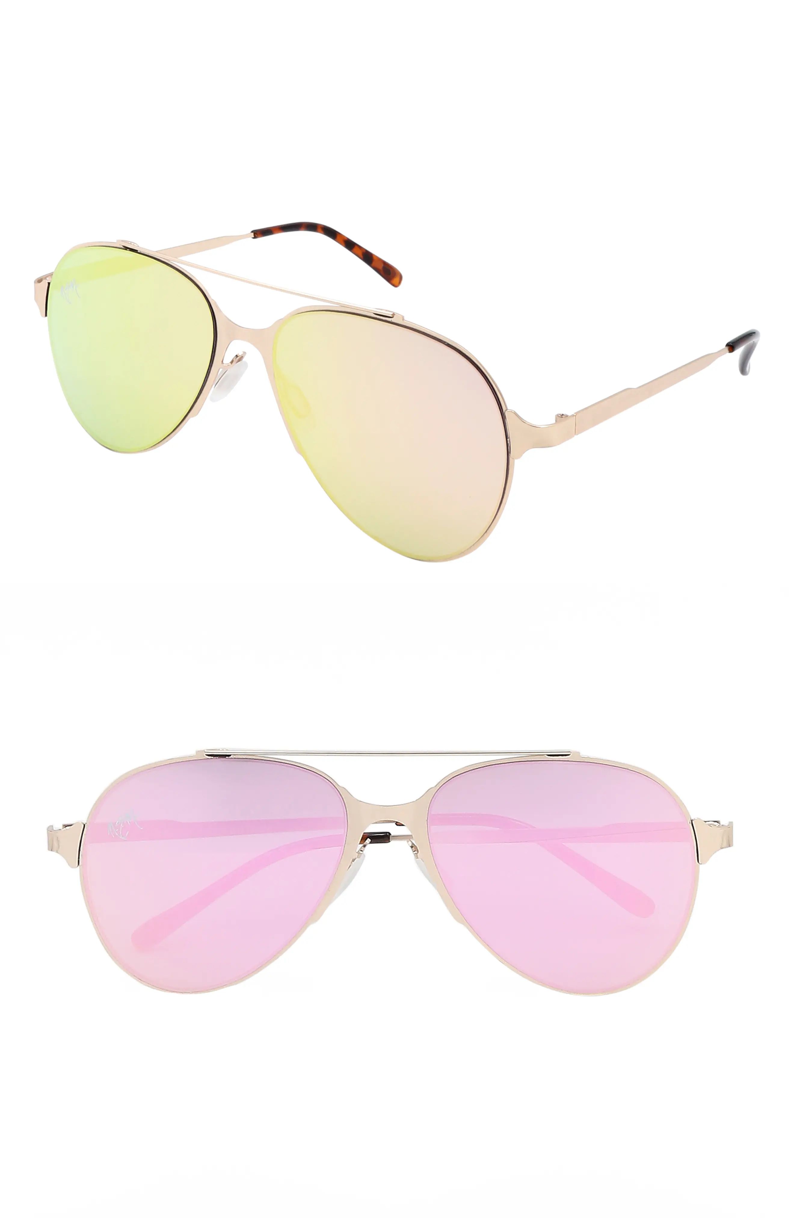 Women's Nem 55Mm Mirrored Aviator Sunglasses - | Nordstrom