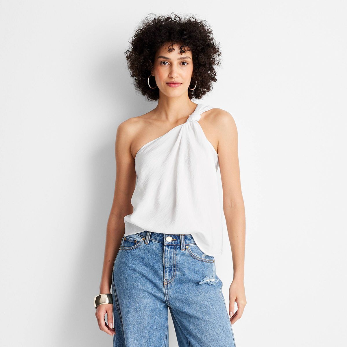 Women's One Shoulder Knot Top - Future Collective™ with Jenee Naylor | Target