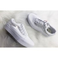 Women's Custom White Vans With Swarovski Crystals Bling Platform Shoes | Etsy (US)