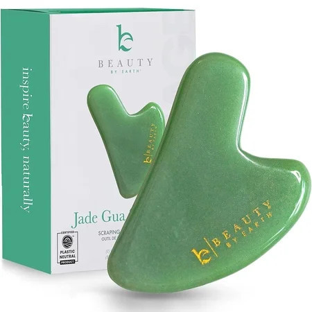 Beauty by Earth Gua Sha Tool - Jade Stone Scraping Massage Tool, Facial Massage for Lymphatic Drainage for Face, Eyes, Neck and Body | Walmart (US)