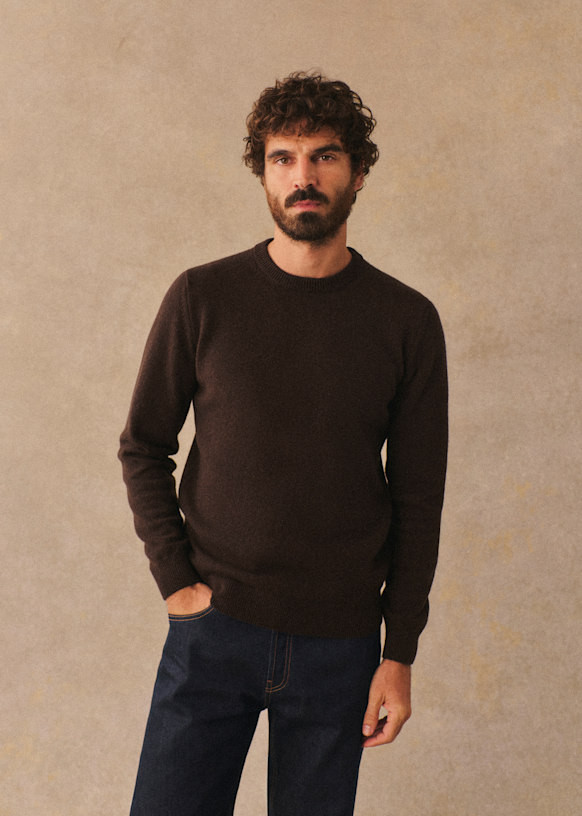 Flynn Sweater - Chocolate - Wool - Sézane | Sezane Paris - US
