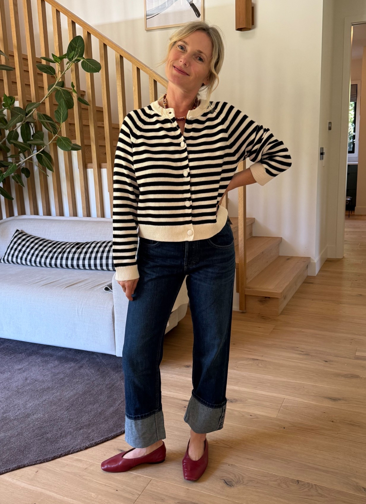 Soooo excited for fall clothes… Wearing a M in the sweater, sized up in the jeans! 