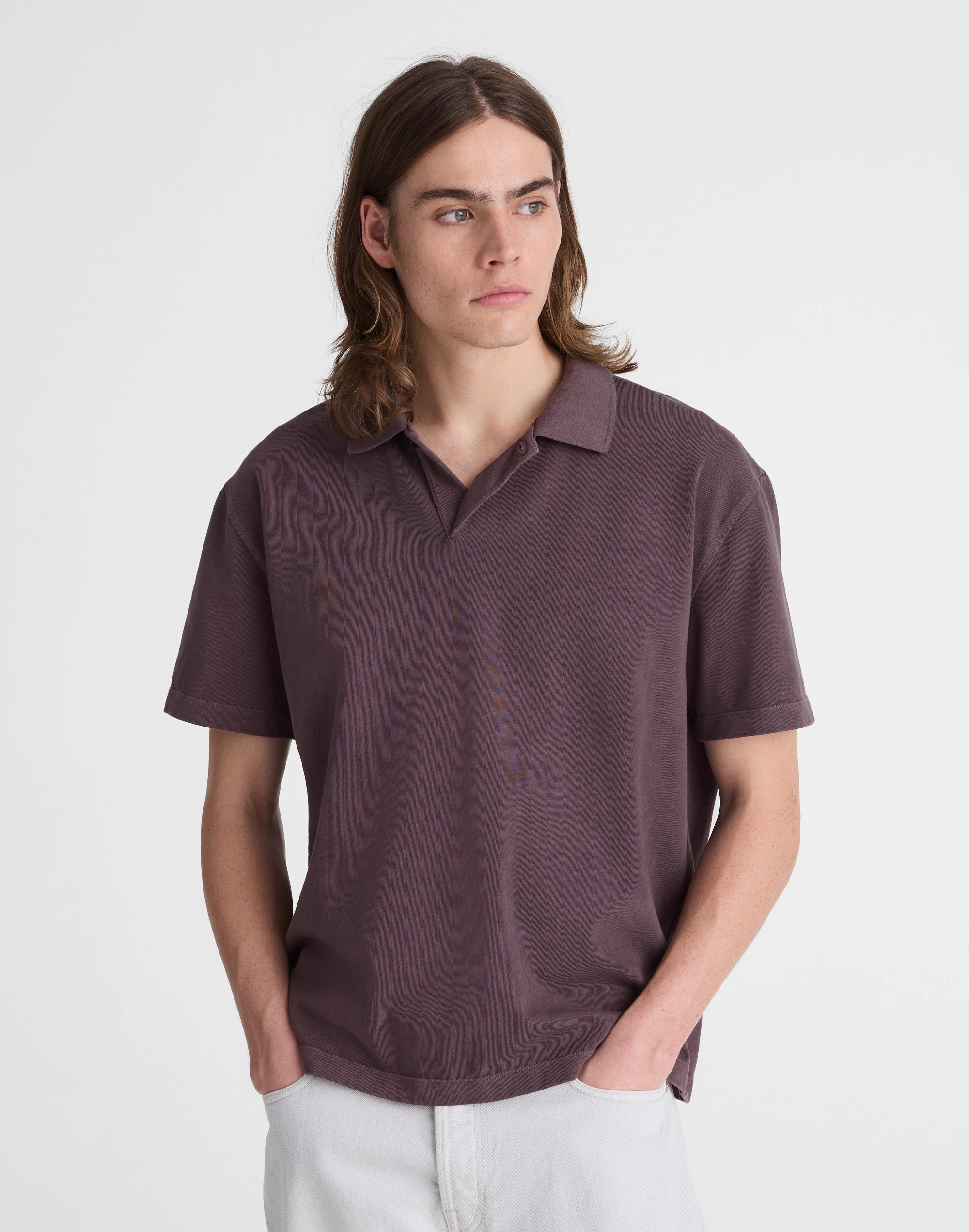 Short-Sleeve Compact-Knit Polo | Madewell