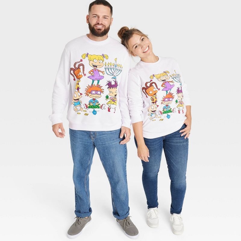 Adult Nickelodeon Rugrats Hanukkah Graphic Sweatshirt - White | Target