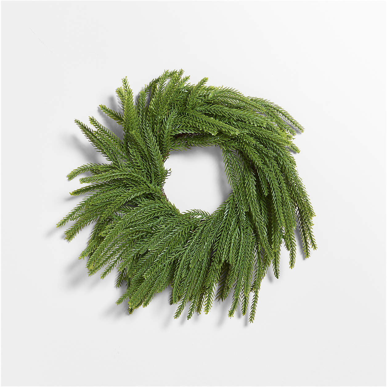 Faux Norfolk Pine Mini Wreath 14" + Reviews | Crate & Barrel | Crate & Barrel