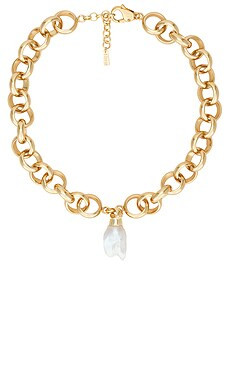Eliou Laila Necklace & Pearl in Gold Plated from Revolve.com | Revolve Clothing (Global)
