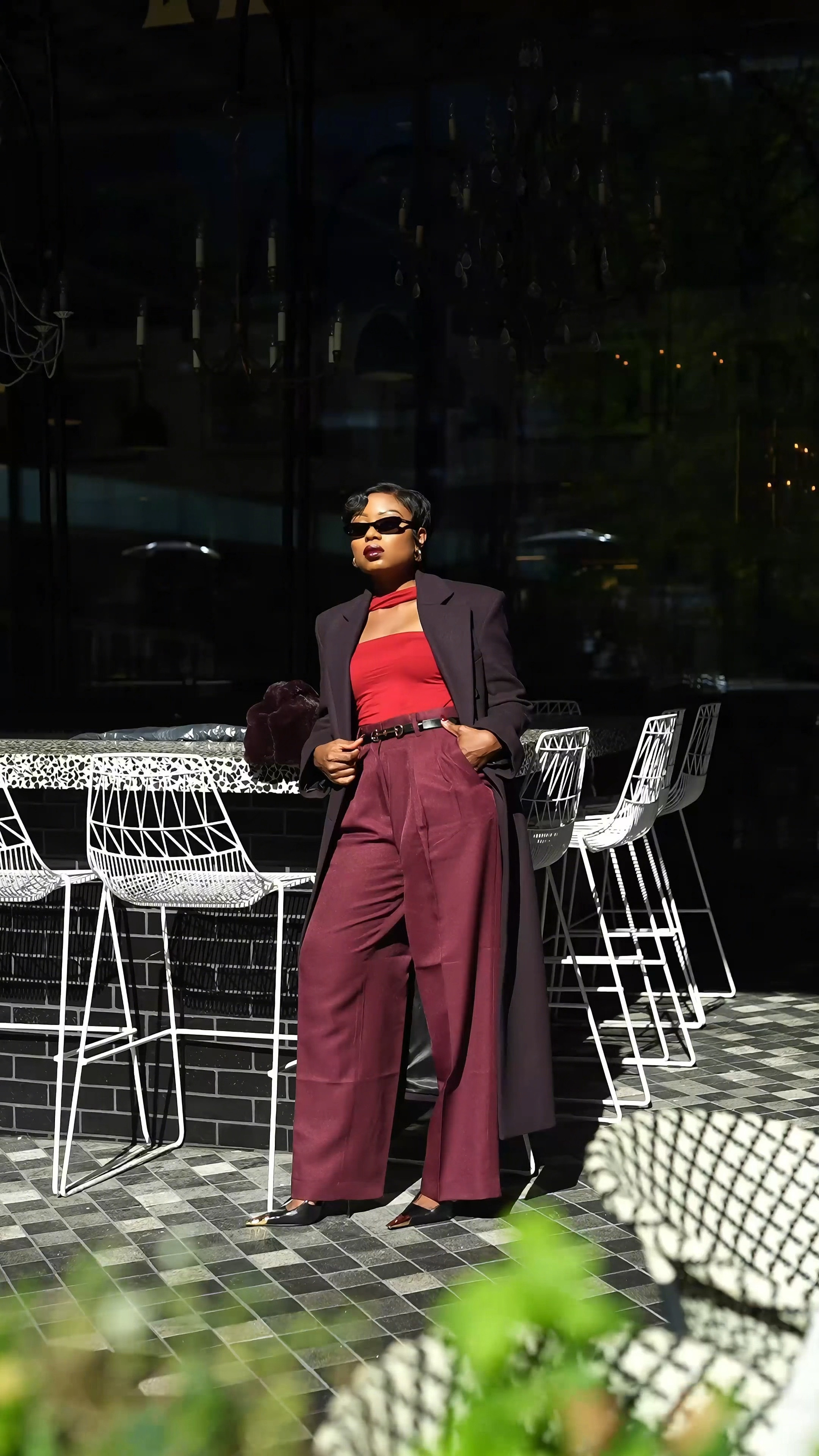 Falling for bold burgundy vibes this season 🍂✨ Embracing rich tones and cozy textures that bring all the autumn feels. Who else is loving this color for fall? 🍷 #FallFashion #BurgundySeason

Lipstick: NARS bette and MAC chestnut liner 

PANTS: The Frankie Shop

#LTKSeasonal #LTKVideo #LTKHoliday