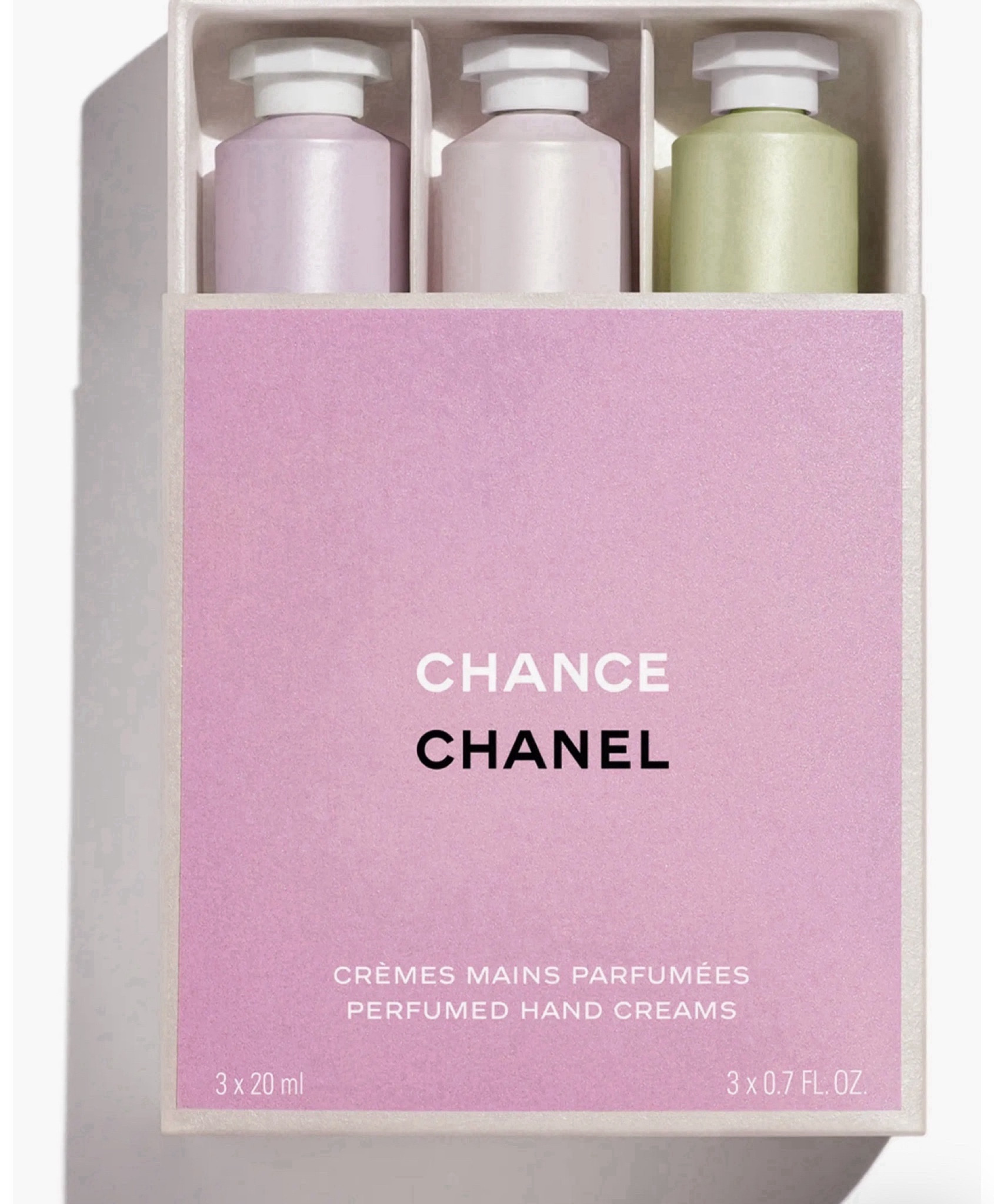 Chanel Chance hand cream set is now available. I enjoy the entire Chance line of fragrances so I’m adding this set to my wishlist. 

The set includes 3 scents: 

Chance Eau Fraiche
Chance
Chance Eau Tendre

New arrivals, new releases, Nordstrom finds, nordy girl, beauty, hand creams, scented hand cream, luxury, Chanel, winter outfit, gift idea, new year release, happy new year, New Year’s Eve, perfumed hand creams

#LTKbeauty #LTKfindsunder100 #LTKGiftGuide