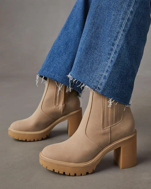 Vico Chunky Ankle Boots - Taupe | VICI
