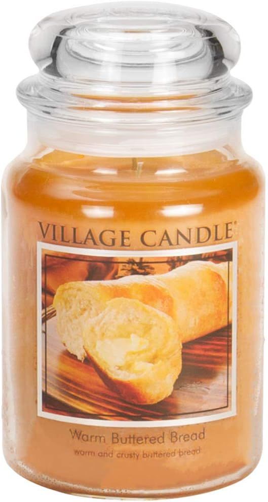 Village Candle Warm Buttered Bread Large Glass Apothecary Jar Scented Candle, 21.25 oz, Brown | Amazon (US)
