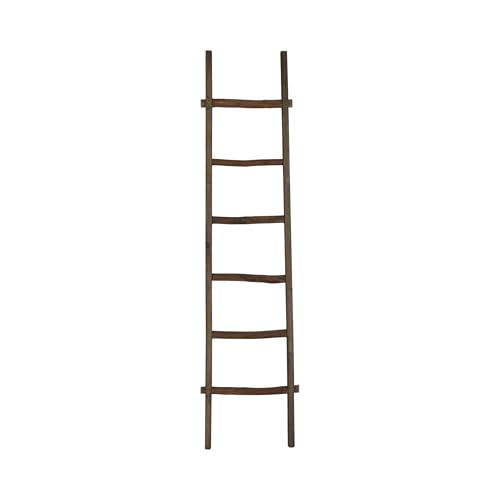 Sagebrook Home Decorative Tall Leaning Wood Blanket Ladder, for Living Room, Bedroom, Bathroom Decor, Brown, 19 L x 2 W x 76 H Inches | Amazon (US)