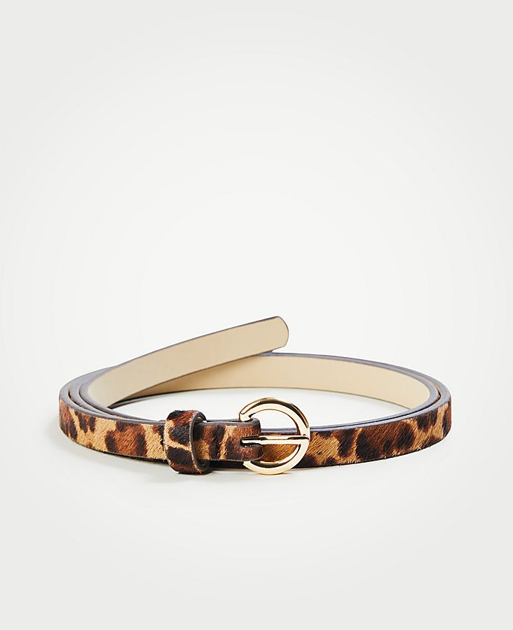 Leopard Print Haircalf Skinny Belt | Ann Taylor (US)