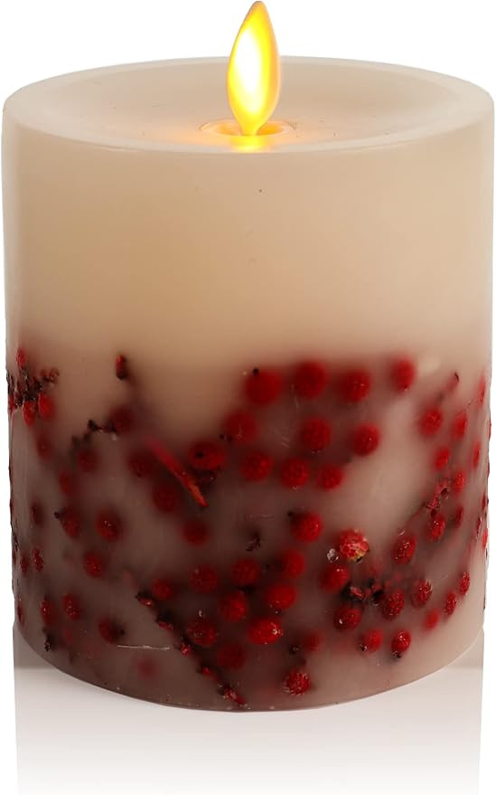 Luminara Flameless LED Candle Embedded Moving Flame Pillar Unscented Real Wax with Recessed Edge,... | Amazon (US)