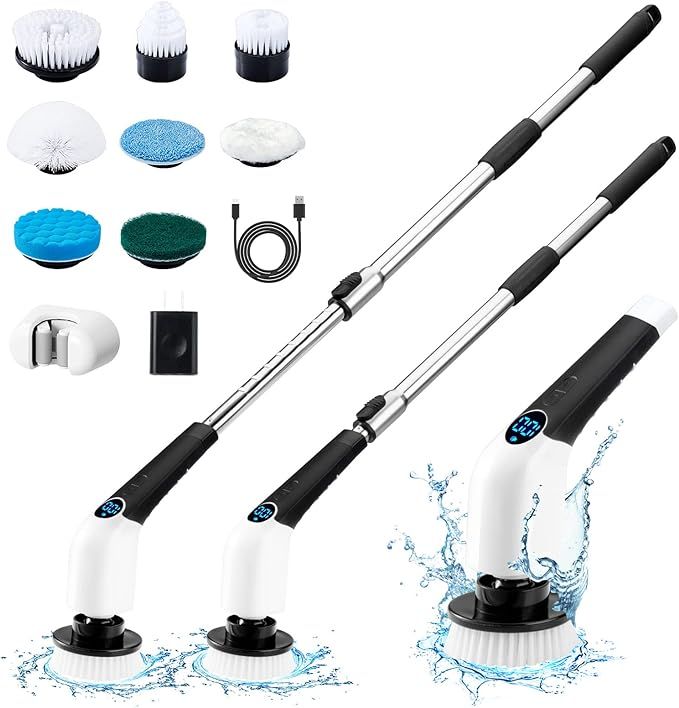 Electric Spin Scrubber, 2023 New Cordless Cleaning Brush with 8 Replaceable Brush Heads, Power Sh... | Amazon (US)