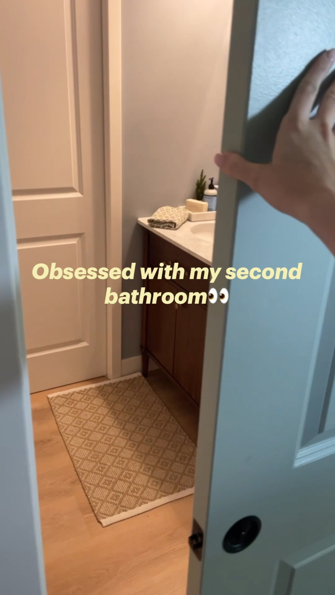 Obsessed with my small second bathroom! #coastalbathroom #coastlestyle #smallbathroomvanity 

#LTKStyleTip #LTKHome