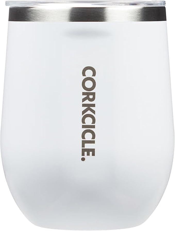 Corkcicle Stemless Wine Tumbler with Lid, 12oz, Gloss White | Amazon (US)