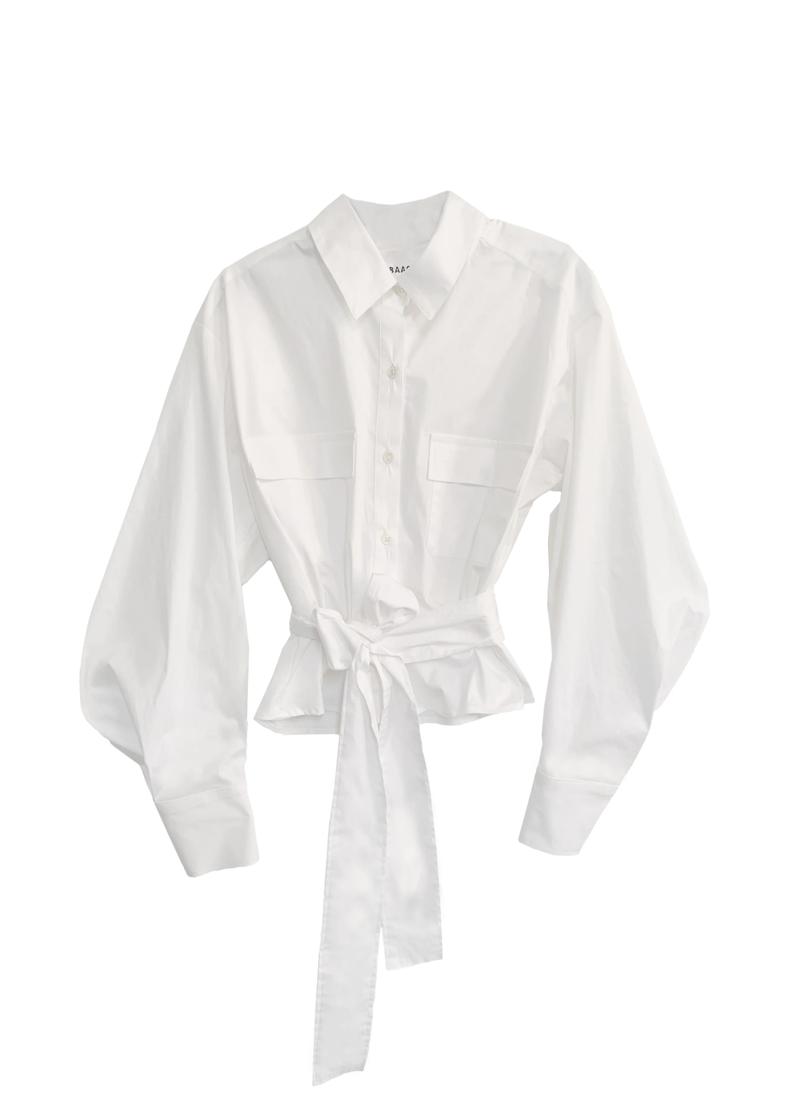 Cropped Cargo Shirt- White | BAACAL Limited, LLC