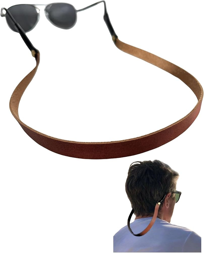 Full-grain Leather Glasses Strap Handmade Sports Sunglasses Eyeglasses Holders Around Neck Gifts ... | Amazon (US)