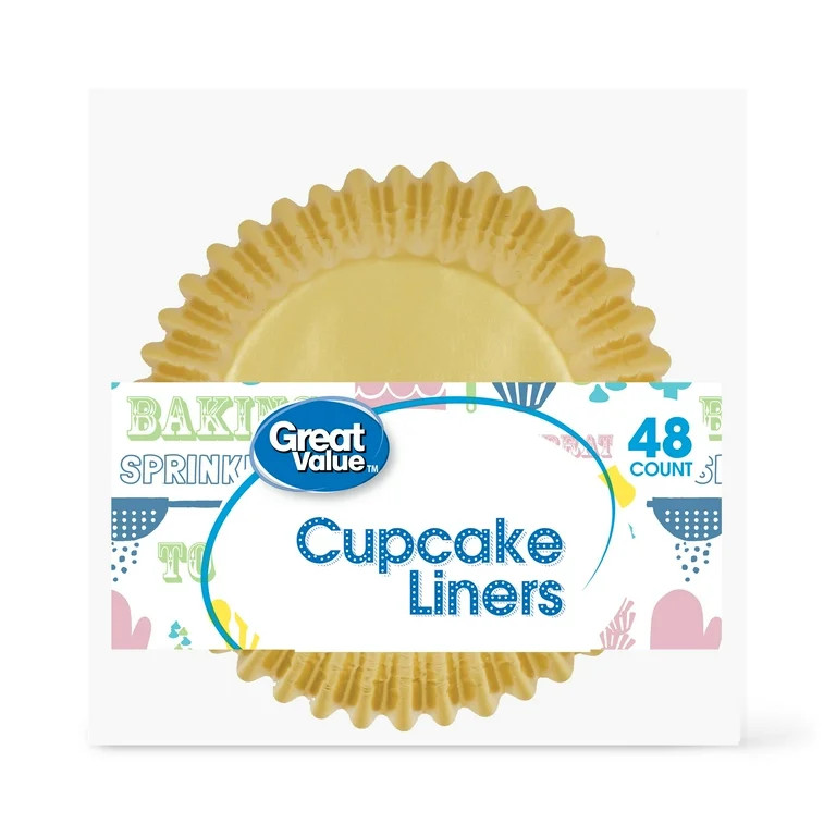 Great Value Cupcake Liners, Gold, 48 Count | Walmart (US)