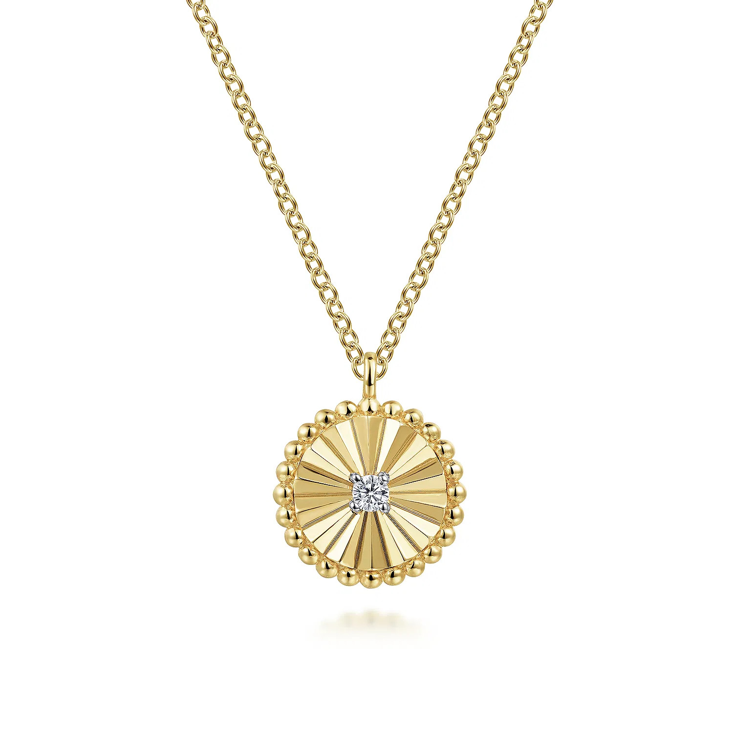 Diamond Cut - 14K White-Yellow Gold Bujukan Diamond Cut Pendant Necklace | Gabriel & Co. Fine Jewelry And Bridal