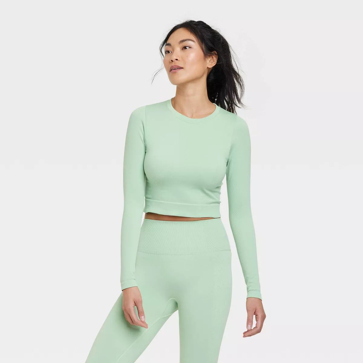 Women's Seamless Long Sleeve Crop Top - All in Motion™ | Target