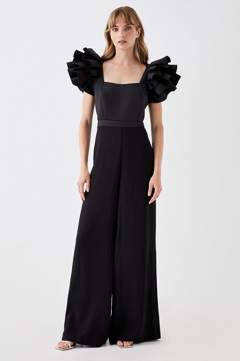 Ruffle Shoulder Scuba Jumpsuit | Coast UK & IE