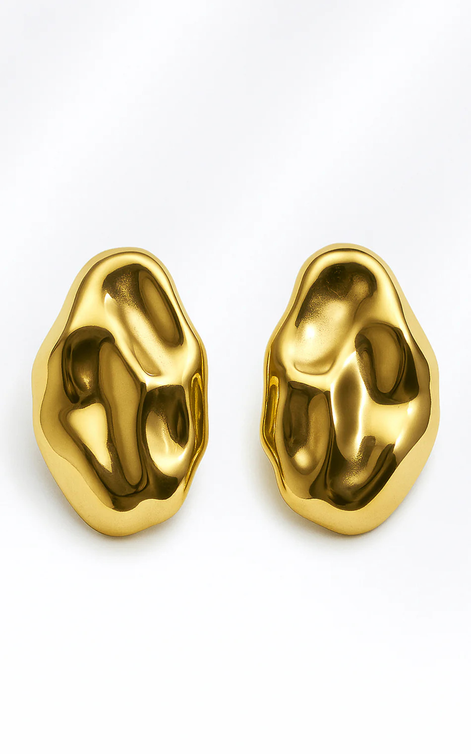Celia Earrings - Oval Textured Earrings in Gold | Showpo (US, UK & Europe)