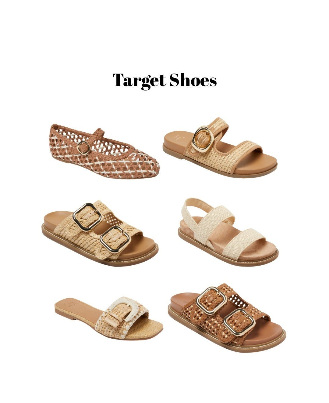 Target shoe finds for spring & summer ☀️
Neutral sandals, woven flats, everyday slides — all affordable + on trend 
Target new arrivals. Target shoes. Sandals. 

#LTKdayinmylife #LTKMothersDay #LTKmomlife