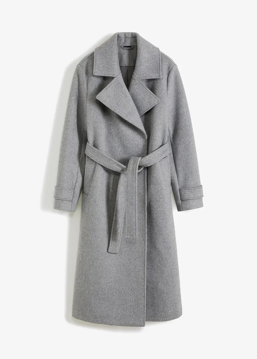 Elegante Jacke mit Bindeg\u00fcrtel - grau, Regul\u00e4r - Damen | bonprix | Bonprix DE