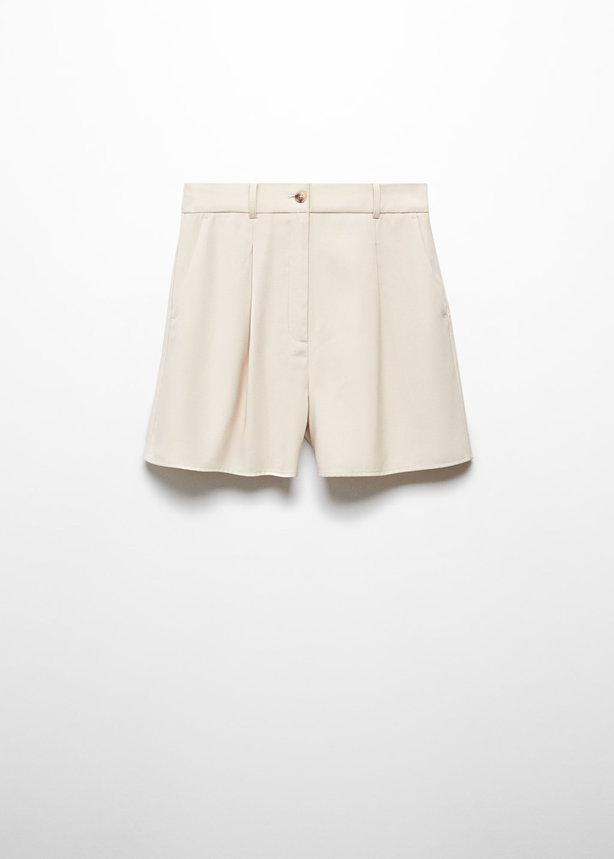 Linen-blend Bermuda plated shorts | MANGO (US)