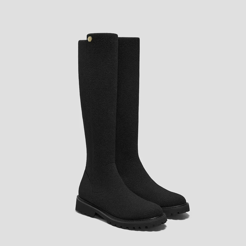 Round-Toe Stretchy Wool Knee-High Boots (Filipa) | VIVAIA