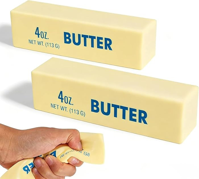 2PCS Butter Squishy Stress Relief Toys, Ultra-Soft Slow Rebound Squeeze Toy, Realistic Bread Styl... | Amazon (US)