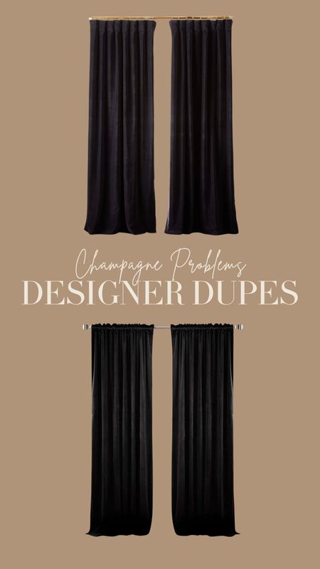 I’ve had these velvet dupe curtains for 3 years and they are thick, a true black, and are not showing any wear. 🖤 

Curtains, Designer Dupes, CB2