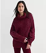 Cable Cowl Neck Tunic Sweater | LOFT