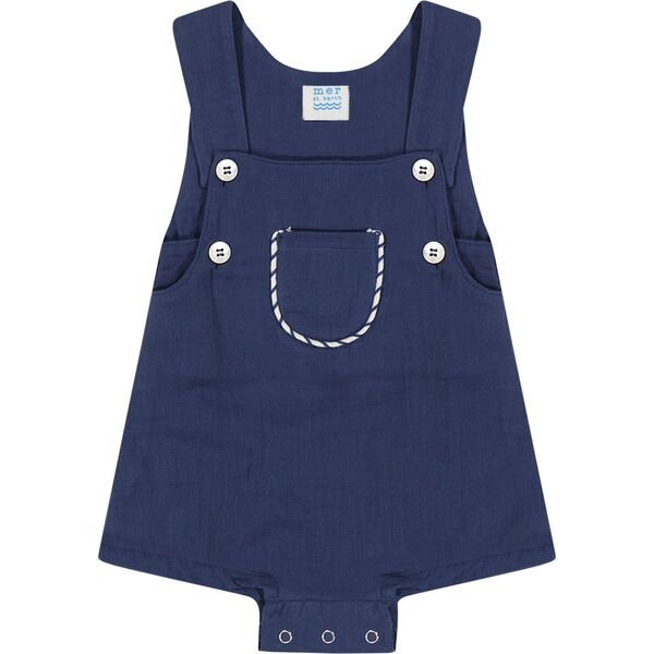 Julien Baby Boy Romper Lapis Blue, Blue | Maisonette