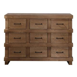 Benjara 44 in. L x 19 in. W x 32 in. H Capacious Antique Oak Wooden Dresser BM160030 - The Home D... | The Home Depot