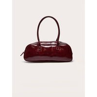 Burgundy Patent PU Baguette Shoulder Bag | PrettyLittleThing US