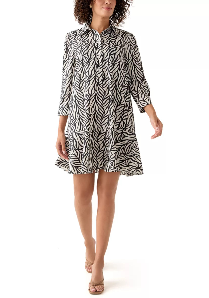 Women's 3/4 Sleeve Ruffle Hem Mini Dress | Belk