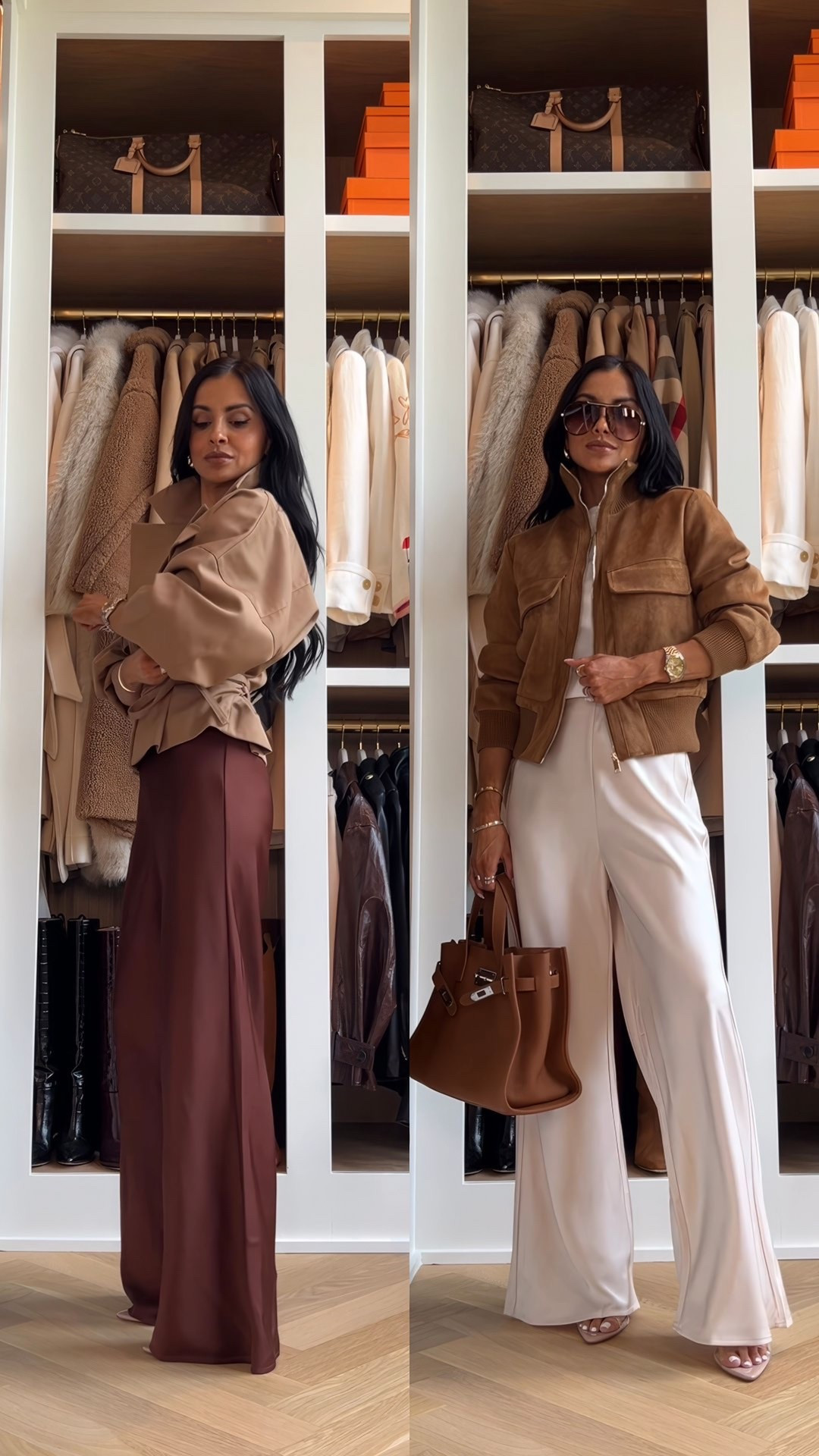 Amazon viral satin pants that look just like Aritzia under $40!
Wearing an XS
These do not wrinkle easily! Elastic waist and so comfy!
Zara suede jacket wearing an XS
Revolve cropped trench wearing an XXS
Hermes inspired Amazon bag 
Amazon sunglasses 2 for $25!

#LTKSeasonal #LTKOver40 #LTKootd
