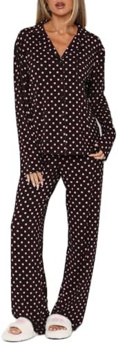 Giraropa Women Fruit Pajamas 2 Piece Pajama Sets Long Sleeve Button Down Shirt Elastic Waist Pant... | Amazon (US)