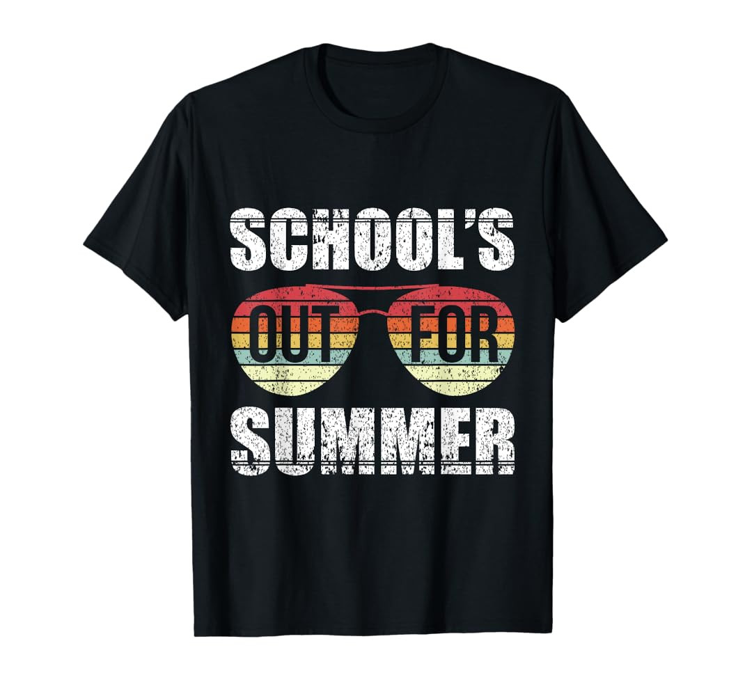 Retro Last Day Of School Schools Out For Summer Teacher Gift Men Women Girls Kids T-Shirt | Amazon (US)