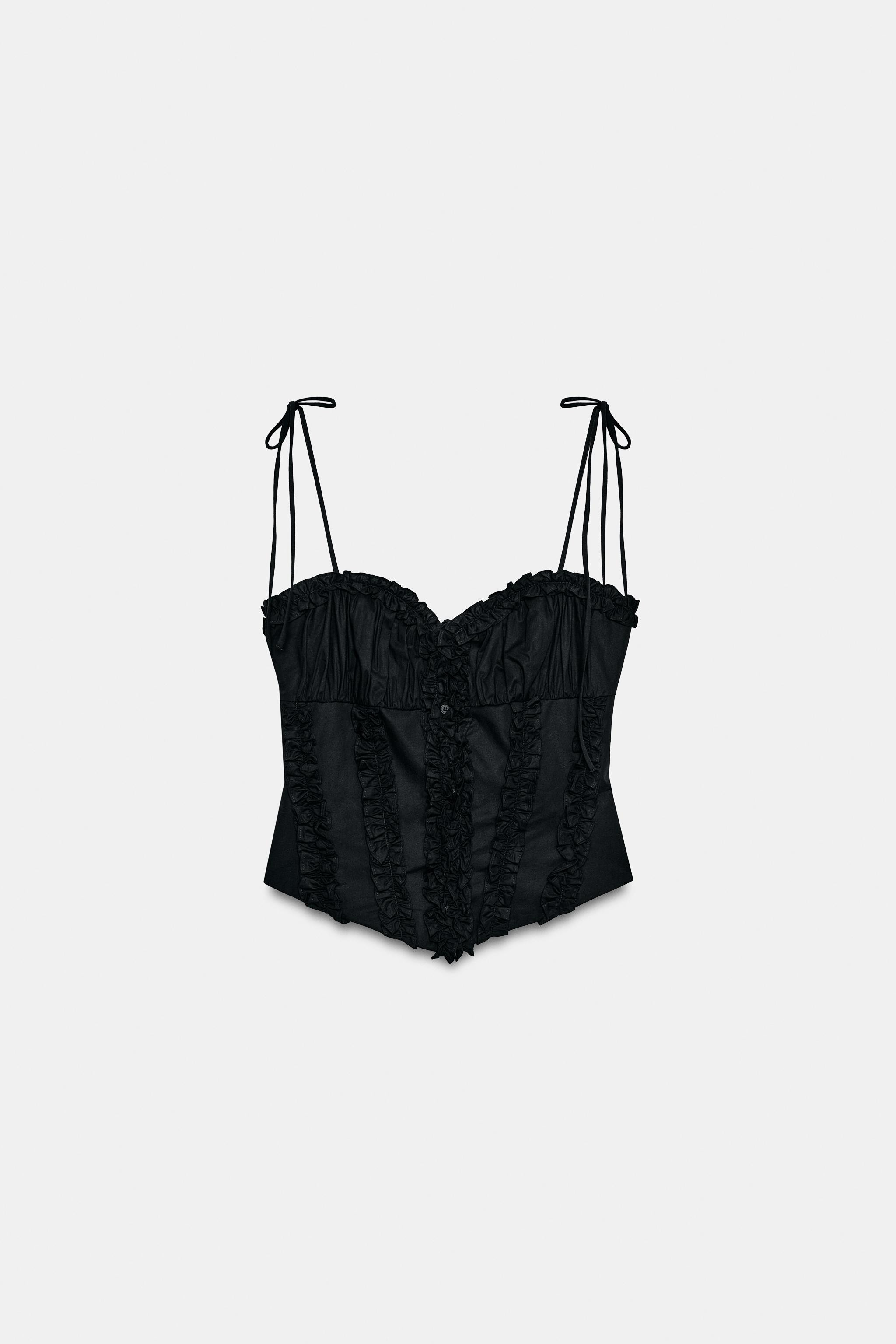 POLKA DOT RUFFLE POPLIN TOP | Zara UK