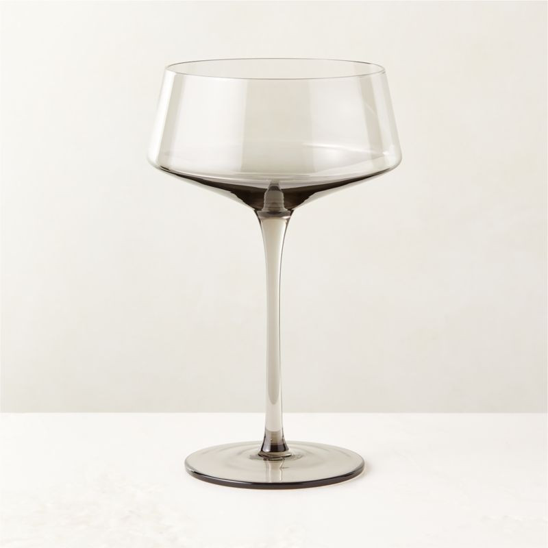 Muse Modern Smoked Coupe Cocktail Glass + Reviews | CB2 | CB2