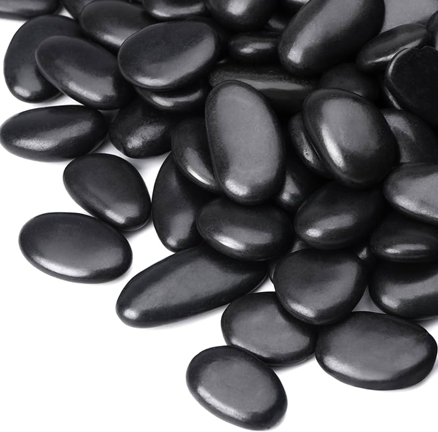30 lbs Decorative Garden Rocks for Flower Pots, Vase, 1"-2", Polished Black River Stones for Plan... | Amazon (US)