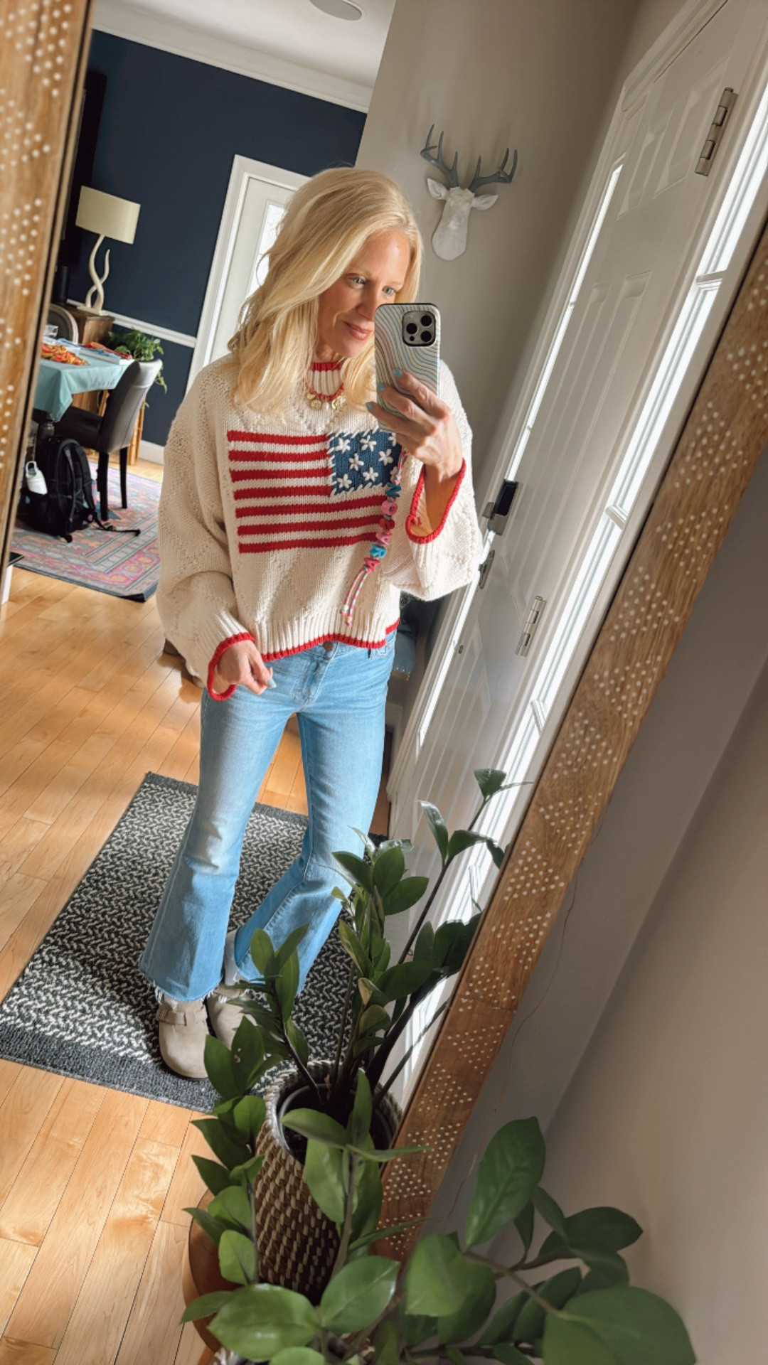 American Flag sweater
Petite denim
Lil Mother 

#LTKPetite #LTKootd #LTKSeasonal